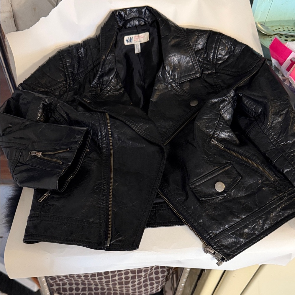 H&M Shiny Black Biker Jacket